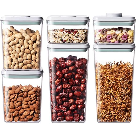 Pop Food Storage Containers Set 6Pcs Airtight Containers with Lid Kitchen Pantry - Picture 1 of 6